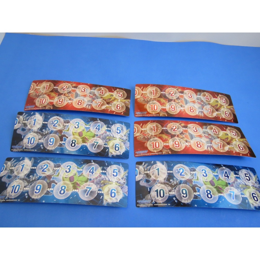 Digimon Memory Gauge Cards Set of 6 TCG CCG Red Blue Bandai Made in Japan